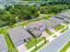 Aerial view of the property in a beautiful community, featuring a well-manicured front yard at 1538 Mermaid Way, Haines City, FL 33844