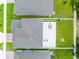 Aerial view of the home's backyard featuring a patio and landscaped lawn with a dining set for outdoor entertaining at 1538 Mermaid Way, Haines City, FL 33844