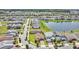 An aerial view of a neighborhood with houses and pond at 2009 Napoli Dr, St Cloud, FL 34771