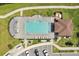 Overhead view of community pool with ample seating, adjacent to the parking lot at 2009 Napoli Dr, St Cloud, FL 34771