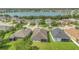 Aerial view of a well-maintained home featuring a green lawn and access to a serene lake at 2663 Youngford St, Orlando, FL 32824