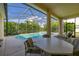 Spacious screened patio with comfortable seating, overlooking the pristine pool and backyard at 305 Grand Reserve Dr, Davenport, FL 33837