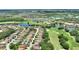 Stunning aerial view of a neighborhood featuring lake and golf course views at 346 Treviso Dr, Kissimmee, FL 34759