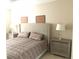 Comfortable bedroom with a padded headboard and coordinated nightstands at 4160 Pershing Pointe Pl # 1, Orlando, FL 32822