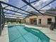 Screened-in pool with attached spa and covered outdoor space at 838 Sandy Ridge Dr, Davenport, FL 33896
