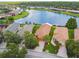 Stunning aerial view of waterfront homes with lush landscaping and serene lake views at 925 Grand Canal Dr, Poinciana, FL 34759