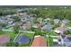 An aerial view of a residential neighborhood showcasing well-maintained homes and green landscapes at 14287 E Weymouth Run, Orlando, FL 32828