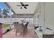 Inviting screened patio with ample seating and views of the fenced backyard at 14287 E Weymouth Run, Orlando, FL 32828