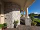 Beautiful stone columns with a front yard view from the front porch at 2853 Willowseed Ln, St Cloud, FL 34772