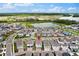 Aerial view of a residential neighborhood featuring well-maintained homes and green spaces near a lake at 3026 Prospect Trl, St Cloud, FL 34771