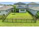 A spacious, fenced-in backyard features lush green grass with ample space for outdoor activities and relaxation at 3204 Oxbow Ct, St Cloud, FL 34773