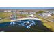 Aerial view of the community's inflatable waterpark and recreation areas at 9121 Laureate Blvd, Orlando, FL 32827