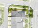 An aerial view of the property with a boundary line around the home at 9121 Laureate Blvd, Orlando, FL 32827