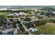 Wide aerial view of the community, showcasing homes and the nearby amenities at 10934 Rushwood Way, Clermont, FL 34714