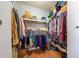 Walk-in closet with shelving, hanging rods, and storage space at 10934 Rushwood Way, Clermont, FL 34714