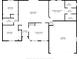 Detailed floor plan illustrating the layout of the bedrooms, bathrooms, living room, kitchen, and garage with dimensions at 2569 Tandori Cir, Orlando, FL 32837