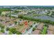 Aerial view showcasing the residential community's layout and proximity to entertainment area at 2708 Camaro Dr, Kissimmee, FL 34746
