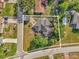 Overhead, property lines enclose a landscaped yard and mature trees around the home at 511 Mobley Dr, Deltona, FL 32725