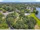 An aerial view of a community pool and park area surrounded by lush green trees and grass at 5312 Kingswood Dr, Orlando, FL 32810