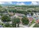 Aerial view of the neighborhood showing the homes, trees, and highway in the distance on a beautiful day at 651 Regina Cir, Oakland, FL 34787