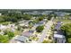 Aerial perspective of a quiet street lined with charming houses and lush greenery at 1506 Brookebridge Dr, Orlando, FL 32825