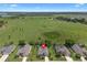 Aerial view of the home with backyard pool, landscaping, and green surroundings at 1525 Gants Cir, Kissimmee, FL 34744