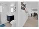 Modern bathroom with vanity, tiled shower, and access to a bright dining area at 1710 Thor Ave, Apopka, FL 32703