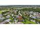 A birdseye view shows the property surrounded by a tranquil neighborhood with lush green spaces at 2612 Keswick Ct, Kissimmee, FL 34744