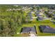 Aerial view showcases neighborhood homes, abundant green space and tree coverage and quiet suburban living at 536 Bristol Cir, Kissimmee, FL 34758
