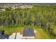 Aerial view of a home backing onto a lush, green forested area at 536 Bristol Cir, Kissimmee, FL 34758