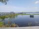 Scenic lake view featuring a wooden dock and boat at 7110 Red Lantern Dr # 23, Harmony, FL 34773