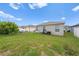 Backyard showing grass, landscaping and view of the rear exterior at 739 Jefferson, Davenport, FL 33837