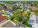 Residential aerial view of a well-manicured neighborhood and fenced in backyards at 10957 Norcross Cir, Orlando, FL 32825