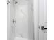 Marble-style tile in renovated stand up shower at 2806 Bonneville Dr, Orlando, FL 32826