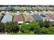 Aerial view of a suburban neighborhood with tree lined streets and green backyard spaces at 2829 Shelburne Way, St Cloud, FL 34772