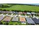 Aerial view of a quiet suburban neighborhood with green spaces and ponds in the background at 2829 Shelburne Way, St Cloud, FL 34772