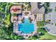 Bird's eye view of a resort-style community pool and playground, perfect for Gathering enjoyment and relaxation at 1940 Banner Ln, St Cloud, FL 34769