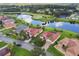 Beautiful aerial view of homes bordering a lake and golf course, in a lush community at 324 Sorrento Rd, Poinciana, FL 34759