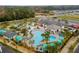 Aerial view showcasing the resort-style community with pools, lazy river, clubhouse, and lush landscaping at 2901 Protagonist St, Kissimmee, FL 34746