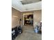 Partial view of kitchen with dark cabinetry and an island at 4316 Upper Meadow Rd, Mulberry, FL 33860