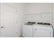 Convenient laundry room equipped with a new washer and dryer, along with a storage shelf above at 6833 Sw 90Th Loop, Ocala, FL 34476