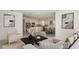 Open-concept living space features stylish decor and an eat-in kitchen with modern stainless steel appliances at 6837 Sw 90Th Loop, Ocala, FL 34476