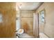 Bathroom featuring a shower with curtain, vintage sink and wall finishes at 3603 Cr 626N, Bushnell, FL 33513