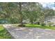 Long driveway leading to the house, framed by mature trees and lush green lawn at 3603 Cr 626N, Bushnell, FL 33513
