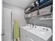 Well-equipped laundry room featuring a washer, dryer, shelves, and ample storage space at 684 Se 65Th Ter, Ocala, FL 34472