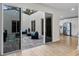 View from kitchen, looking toward a relaxing courtyard with seating at 1716 Palmer Ave, Winter Park, FL 32789