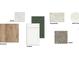 Selection of interior design materials, including quartz countertop, cabinets, backsplash, flooring and carpet at 6086 Sacred Oak Ave, Mount Dora, FL 32757