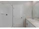 Clean bathroom with shower, vanity, and mirror at 2308 Canyon Oak Dr, Davenport, FL 33837