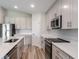 Well-equipped kitchen featuring stainless appliances, island with sink, and modern cabinetry at 6074 Sw 97Th St, Ocala, FL 34476