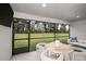 Relaxing screened porch with outdoor furniture and views of the backyard at 6243 Sw 97Th St, Ocala, FL 34476